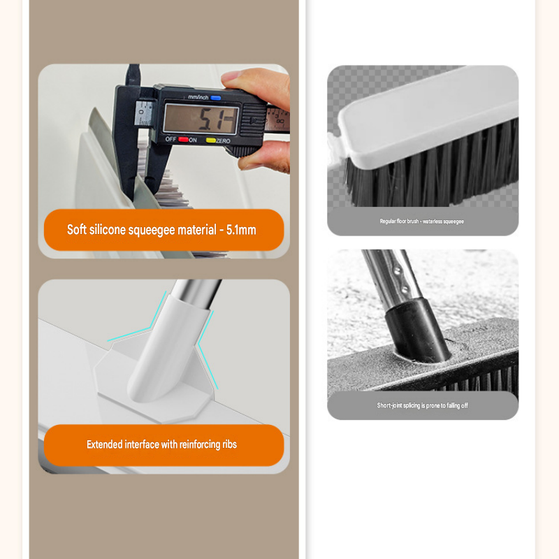 Cleaning bundle with waterproof apron, long-handle floor scrubber brush and orange 2L pressure sprayer