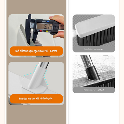 Cleaning bundle with waterproof apron, long-handle floor scrubber brush and orange 2L pressure sprayer