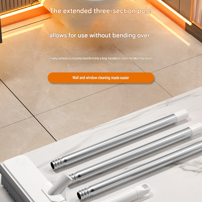 Cleaning bundle with waterproof apron, long-handle floor scrubber brush and orange 2L pressure sprayer