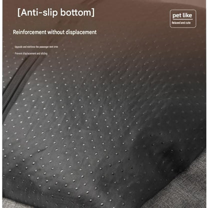 Grey paw print pet car seat booster bed with removable cover and safety tether