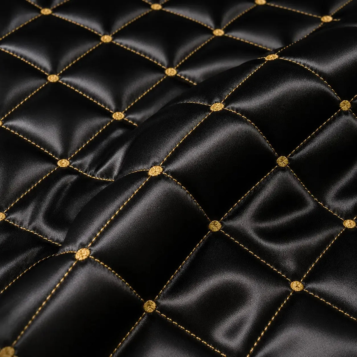 Grey and gold quilted bed skirt set with lace trim and two matching pillowcases