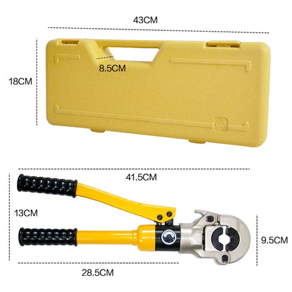 Hydraulic pipe crimper plier set with carry case and four dies