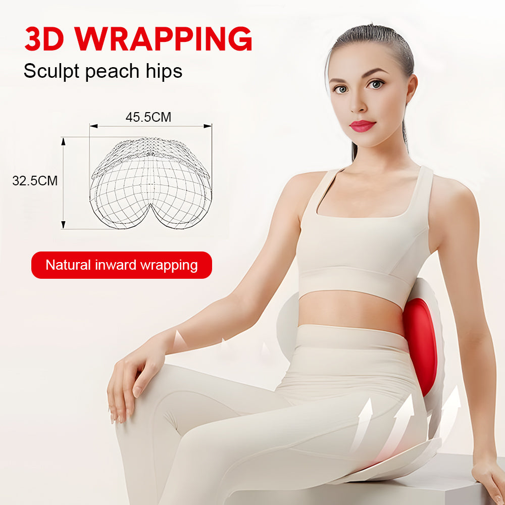 Red heart-shaped ergonomic seat with contoured back and seat support
