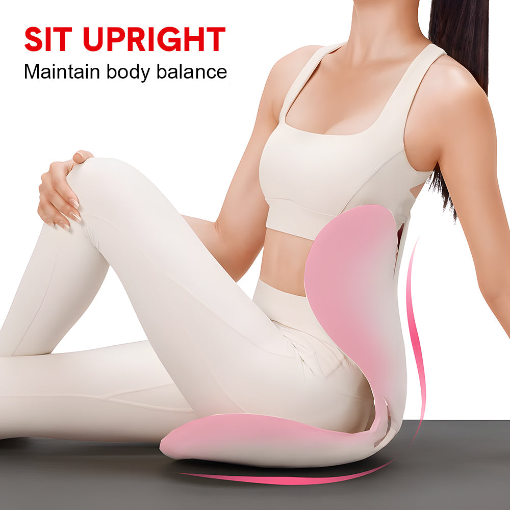 Red heart-shaped ergonomic seat with contoured back and seat support